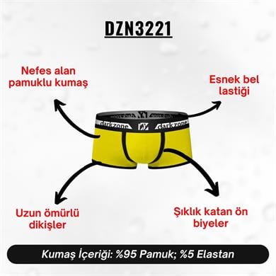 Biyeli Neon Sarı Erkek Boxer - DZN3221
