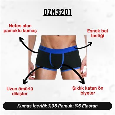 Biyeli Siyah Erkek Boxer - DZN3201