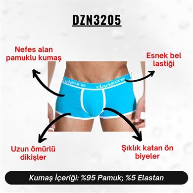 Biyeli Turkuaz Erkek Boxer - DZN3205