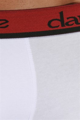 Bordo Çizgili Beyaz Erkek Boxer - DZN3102