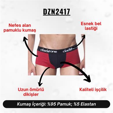 Bordo Erkek Hipster Boxer - DZN2417