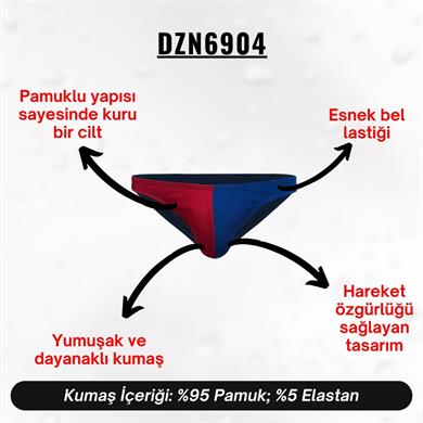Bordo Mavi Erkek Slip - DZN6904