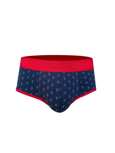 Çam Ağacı Desenli Lacivert Hipster Erkek Slip - DZN6122