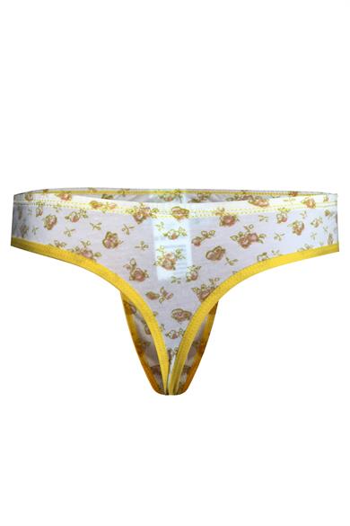 Çiçek Desenli Beyaz Erkek Tanga - DZN6636