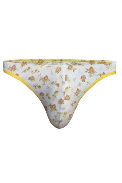 Çiçek Desenli Beyaz Erkek Tanga - DZN6636