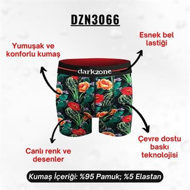 Çiçek Desenli Erkek Boxer (Dijital Baskılı) - DZN3066