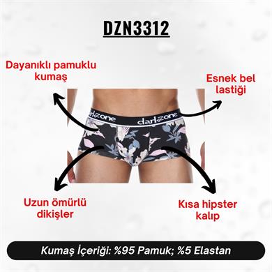 Çiçek Desenli Kısa Erkek Boxer - DZN3312