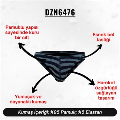 Çizgili Desenli Antrasit Erkek Slip - DZN6476