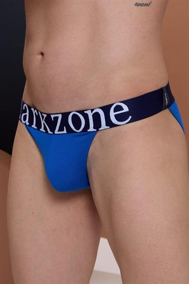 Erkek Saks Mavi Yanları Açık Geniş Lastikli Slip Külot