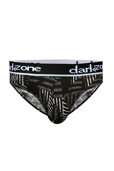 Erkek Desenli Siyah Pamuklu Lastikli Slip Külot