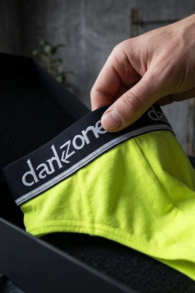 Erkek Neon Sarı Pamuklu Lastikli Slip Külot