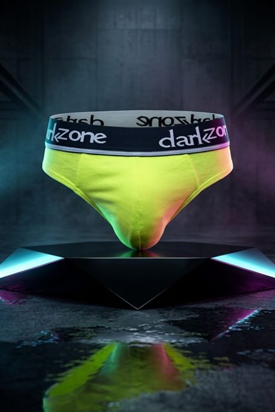 Erkek Neon Sarı Pamuklu Lastikli Slip Külot