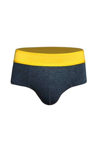 Erkek Sarı Lastikli Antrasit Pamuklu Lastikli Slip Külot