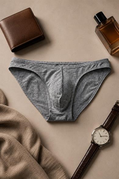 Erkek Gri Pamuklu Klasik Slip Külot