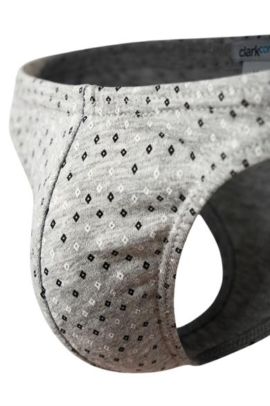 Erkek Geometrik Desenli Gri Pamuklu Klasik Slip Külot
