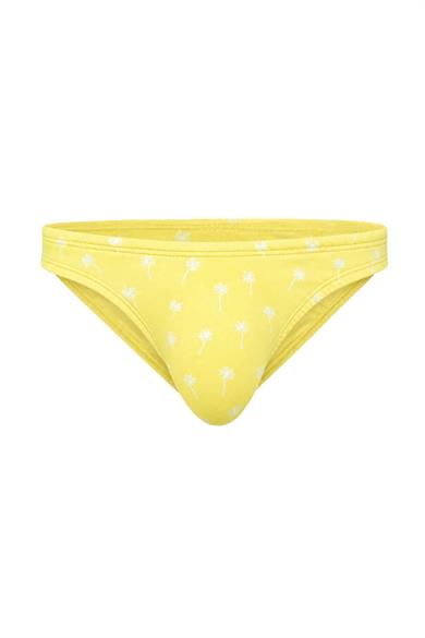 Erkek Papatya Desenli Sarı Pamuklu Klasik Slip Külot