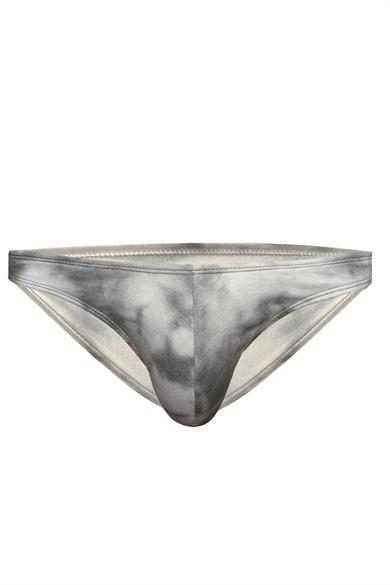 Erkek Batik Desenli Gri Pamuklu Klasik Slip Külot