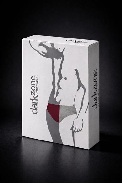 Erkek Bordo Gri Pamuklu Klasik Slip Külot