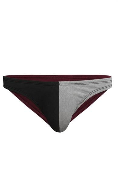 Erkek Siyah Gri Pamuklu Klasik Slip Külot