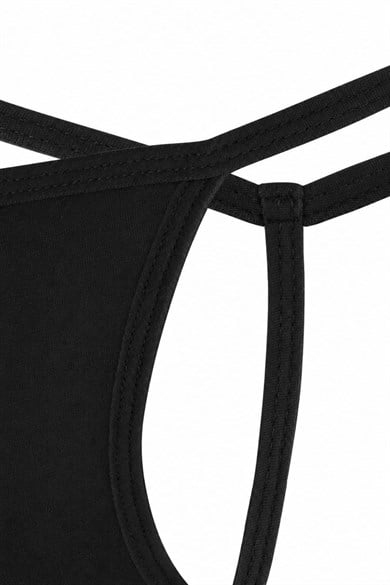 Erkek Fantezi Siyah Pamuklu String