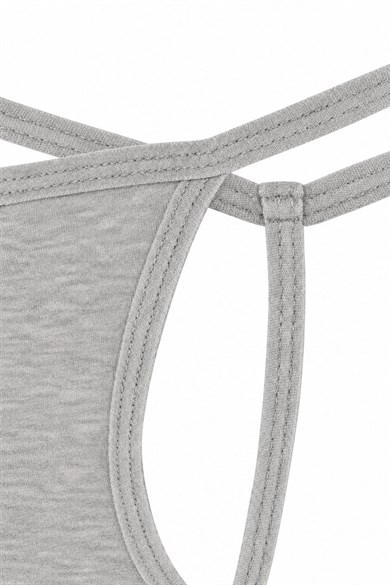 Erkek Fantezi Gri Pamuklu String