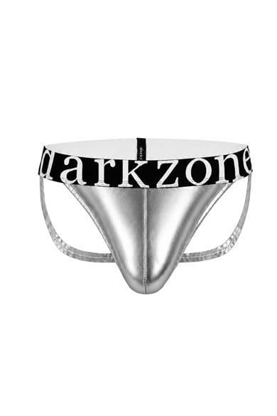 Erkek Fantezi Arkası Açık Silver Deri Jockstrap