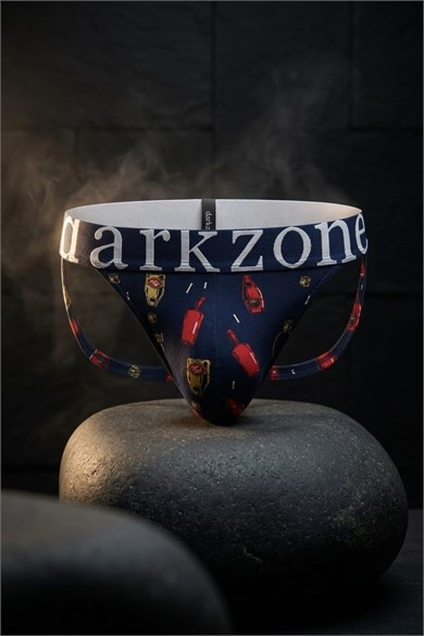 Erkek Fantezi Arkası Açık Şişe Desenli Jockstrap
