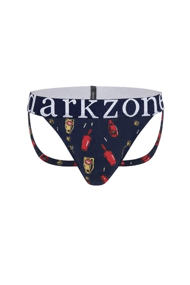Erkek Fantezi Arkası Açık Şişe Desenli Jockstrap