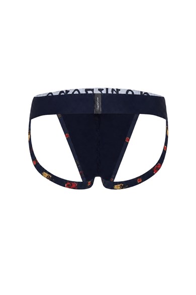 Erkek Fantezi Arkası Açık Şişe Desenli Jockstrap