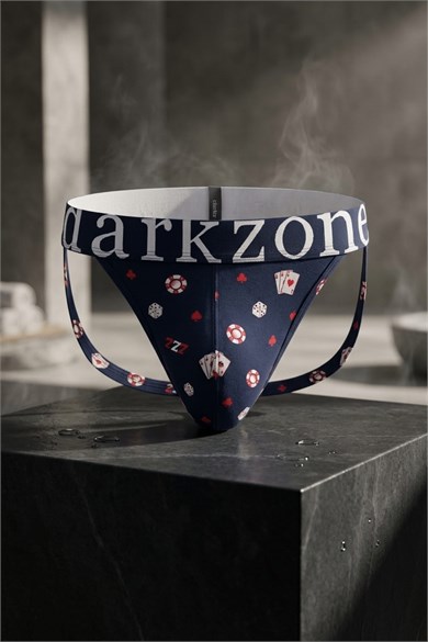 Erkek Fantezi Arkası Açık Casino Desenli Jockstrap