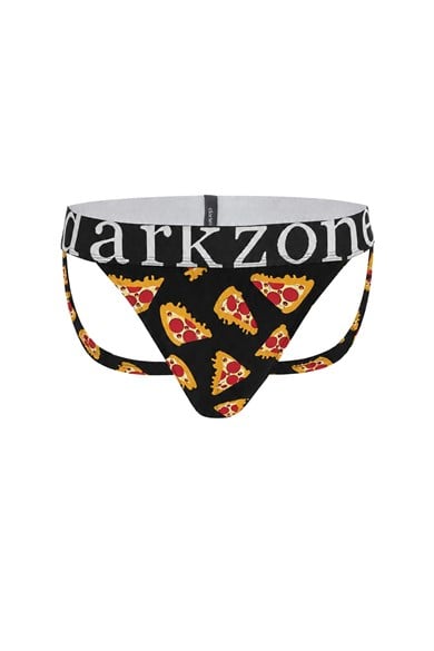 Erkek Fantezi Arkası Açık Pizza Desenli Jockstrap