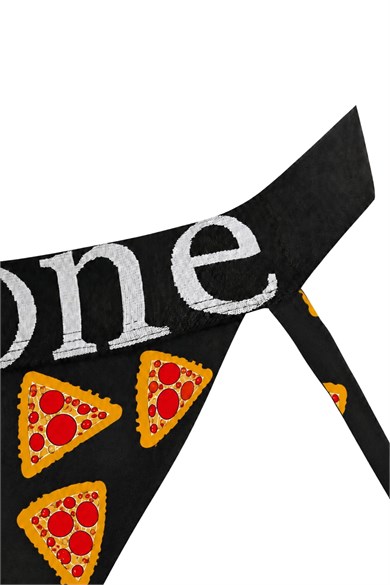 Erkek Fantezi Arkası Açık Pizza Desenli Jockstrap