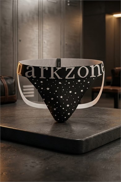 Erkek Fantezi Arkası Açık Yıldız Desenli Jockstrap