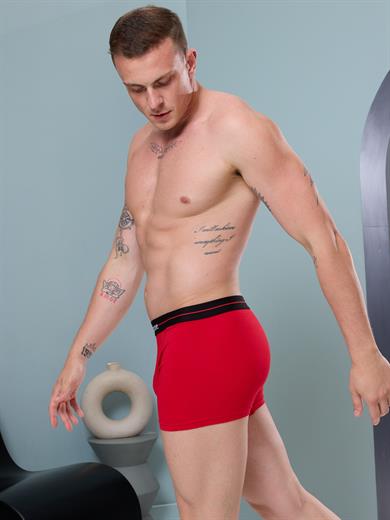Likralı Kırmızı Erkek Boxer - DZN2056