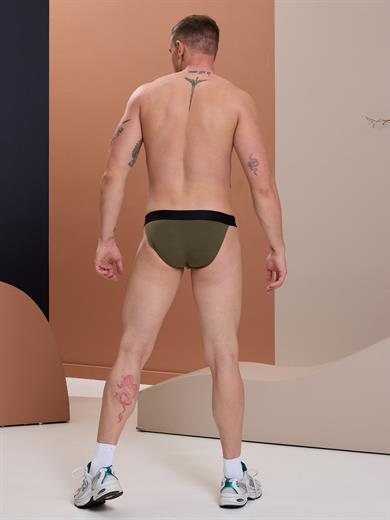 Geniş Lastikli Haki Erkek Slip Külot - DZN6159