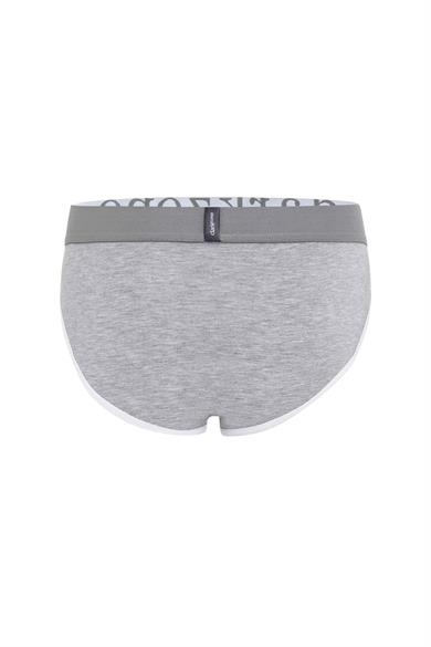 Erkek Gri Biyeli Slip Külot