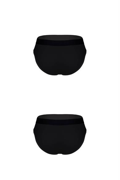 Erkek 2li Lastikli Siyah Slip - DZNDF0001