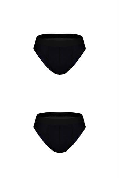 Erkek 2li Lastikli Siyah Slip - DZNDF0001