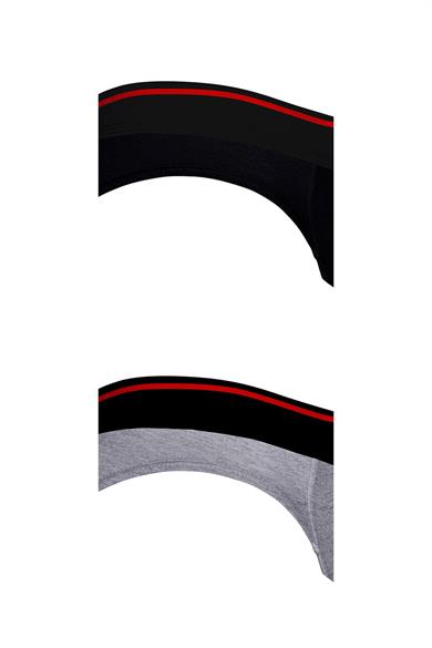 Erkek 2li Lastikli Siyah-Gri Slip - DZNDF0002