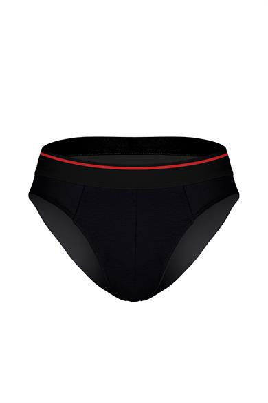 DarkzoneDZNDF1002Erkek Kırmızı Çizgili Lastikli Siyah Slip-DZNDF1002