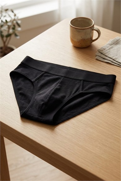 Erkek 6lı Lastikli Siyah Slip - DZNDF6001
