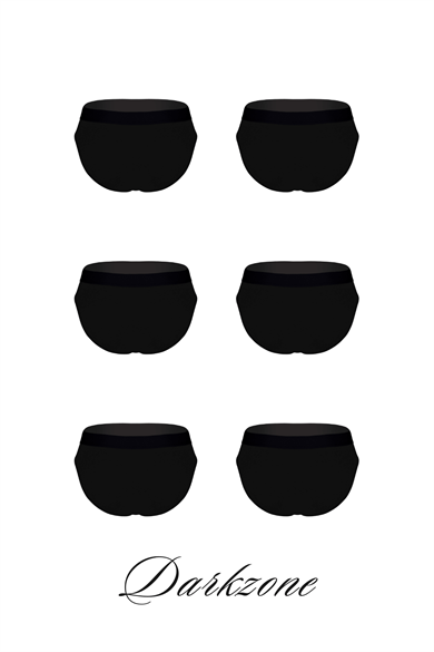 Erkek 6lı Lastikli Siyah Slip - DZNDF6001