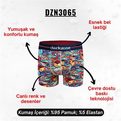 Desenli Erkek Boxer (Dijital Baskılı) - DZN3065