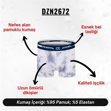 Desenli Gri Erkek Boxer - DZN2672