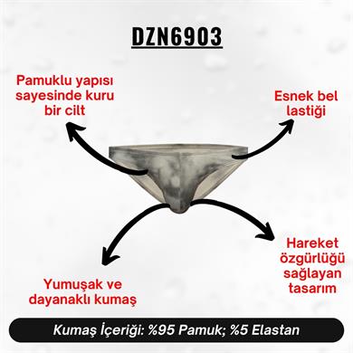 Desenli Krem Erkek Slip - DZN6903
