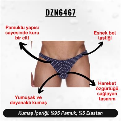 Desenli Lacivert Erkek Slip - DZN6467