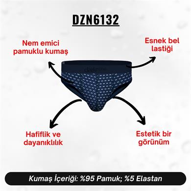 Desenli Lacivert Hipster Erkek Slip - DZN6132