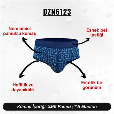 Desenli Lacivert Hipster Erkek Slip - DZN6123