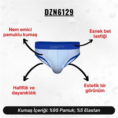 Desenli Mavi Hipster Erkek Slip - DZN6129
