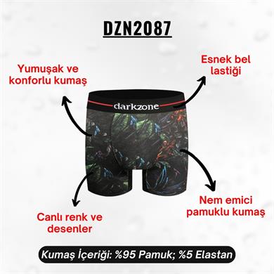 Desenli Pamuklu Erkek Boxer - DZN2087